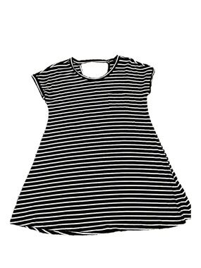 Iris Black & White Striped A-Line Dress